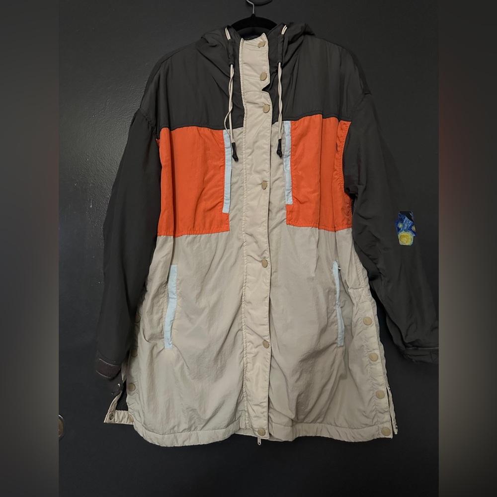 FP Movement by Free People Colorblock Jacket - Black, Orange, Cream